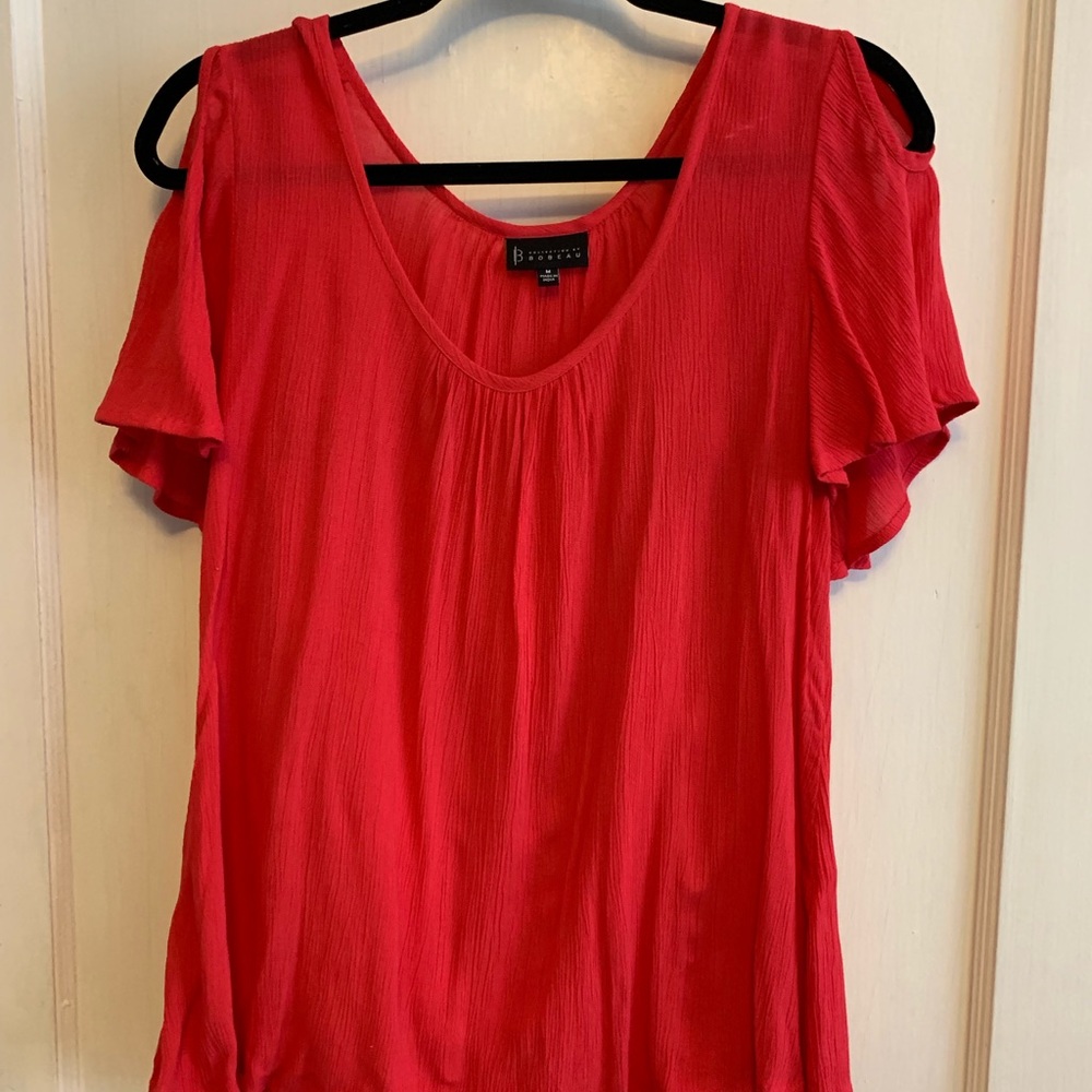 Red Short Sleeve Blouse